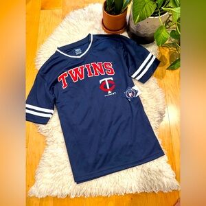 NWT MINNESOTA TWINS MLB jersey ringer shirt size XL kids 16 18 merch